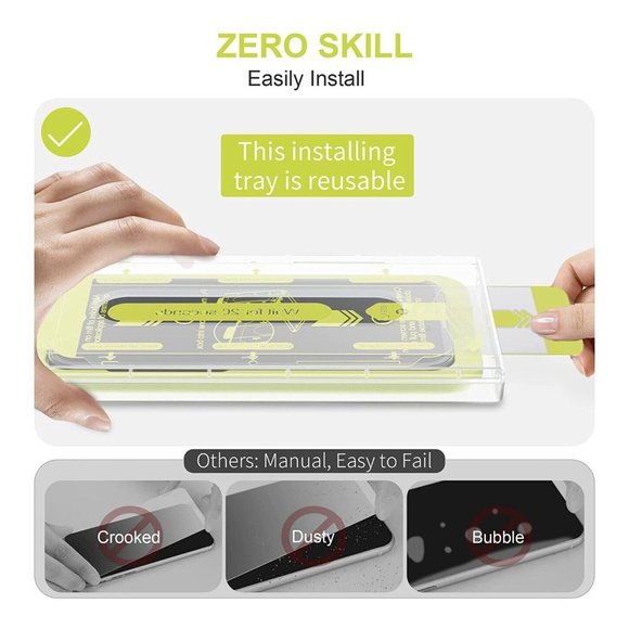 WSKEN iPhone 14 Pro (6.1”) Premium Screen Protector Tempered Glass - 4 Pack, New - Picture 6 of 6